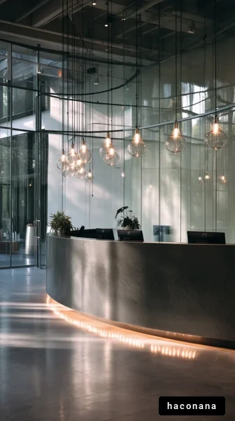 モダンな受付カウンター