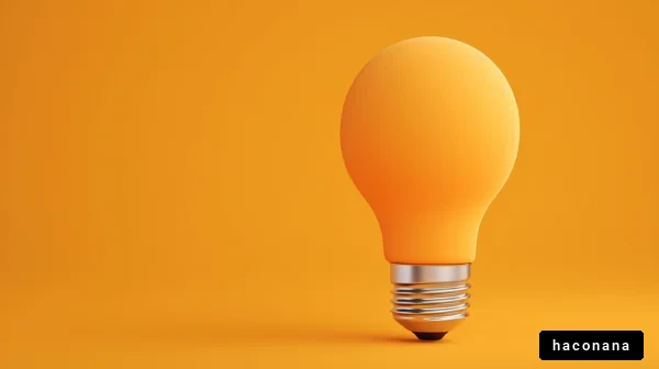 オレンジの電球シンプルデザイン
