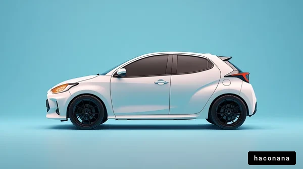 白いスポーツカーのサイドビュー