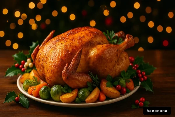 クリスマスの丸焼きターキー