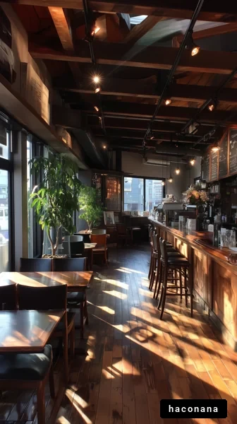 木の温もり感じるカフェ