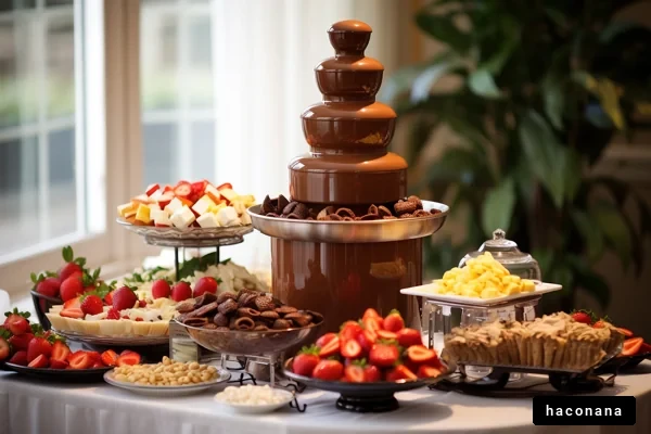 チョコレートフォンデュの盛り付け