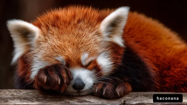 かわいらしいレッサーパンダの寝姿