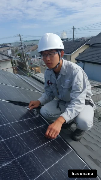 太陽光パネルの点検作業