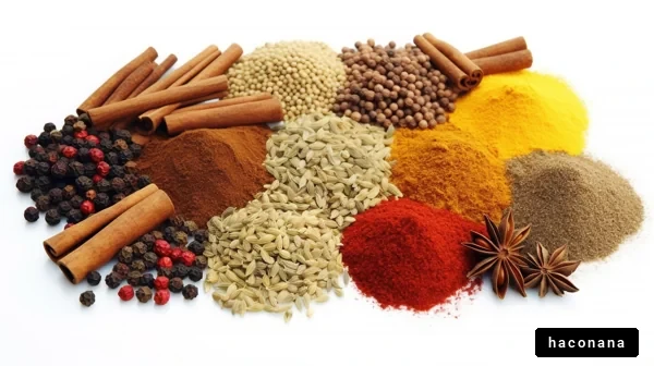 色とりどりのスパイスセット