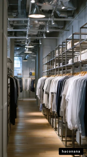 スタイリッシュな服屋の店内