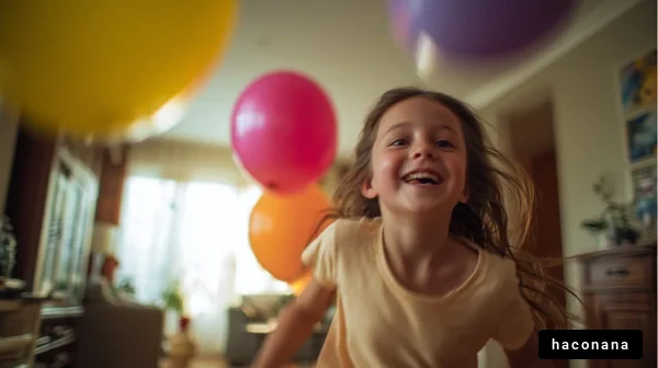 バルーンで遊ぶ子供