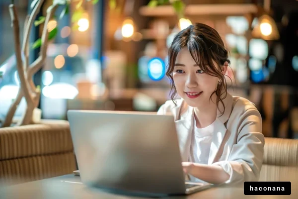 カフェで働く女性