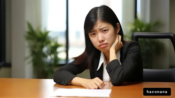 悩むビジネスウーマン