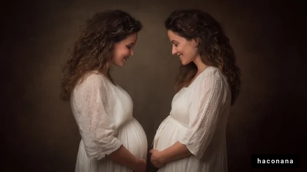 妊娠中の双子の女性