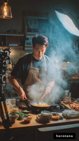 料理を楽しむ男性シェフ