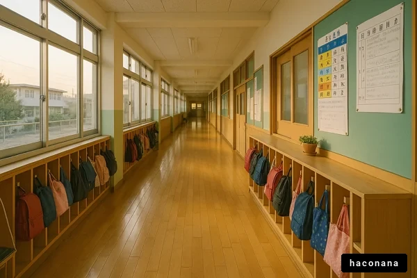 明るい校舎の廊下