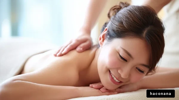 リラックスする女性のマッサージ