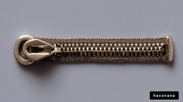 金属ファスナーのクローズアップ