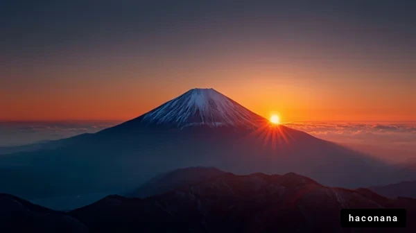 美しい富士山の夕焼け