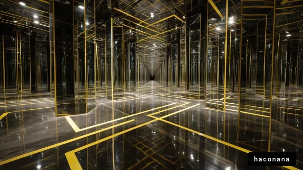 未来的な鏡の空間