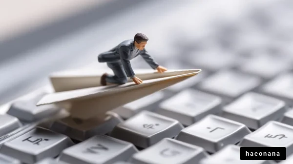 ビジネスマンと紙飛行機