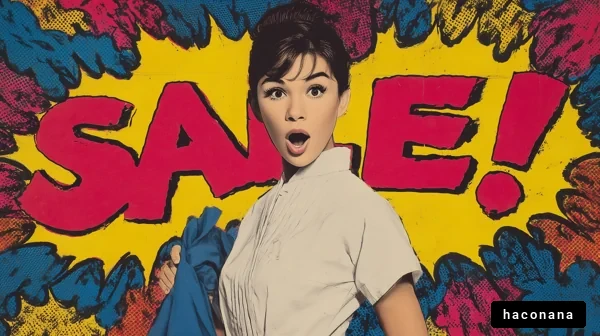 セール中の驚きの表情