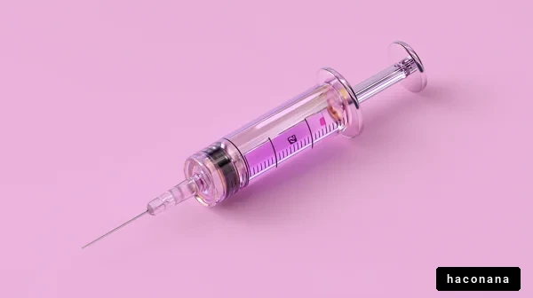 注射器とピンクの背景