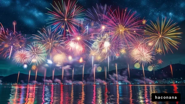 華やかな花火の夜空