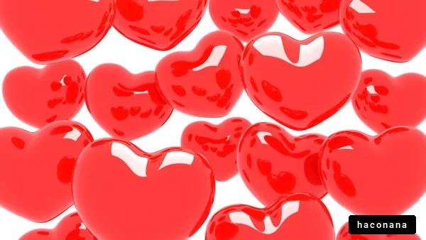 赤いハートのモチーフ