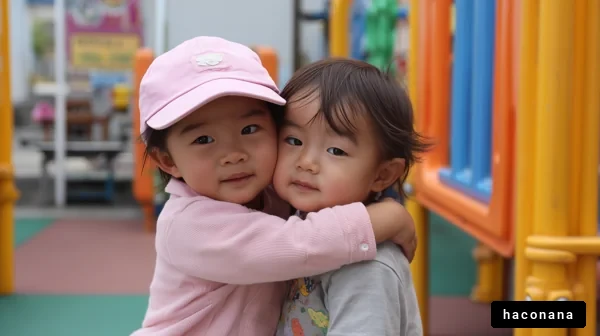 公園で仲良く遊ぶ子供たち