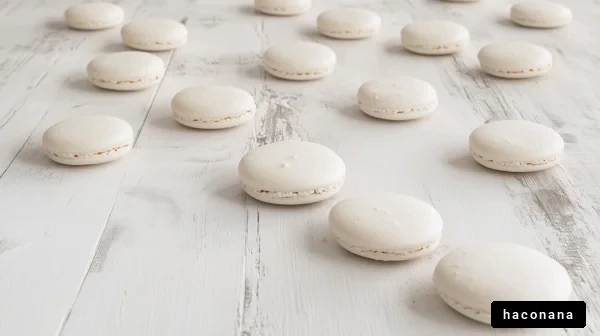 白いマカロンの並び