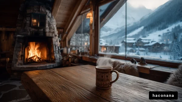 暖かな焚き火のある部屋