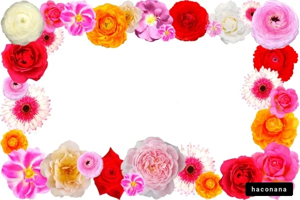 カラフルな花のフレーム