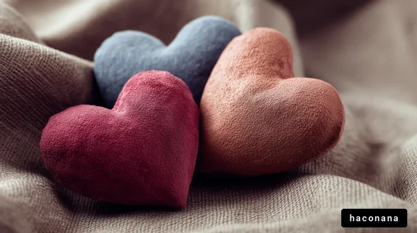 カラフルなハートの小物