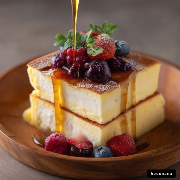 ふわふわパンケーキの盛り付け