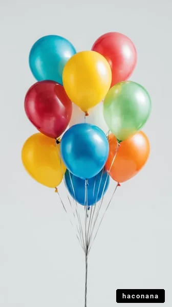 カラフルな風船の束