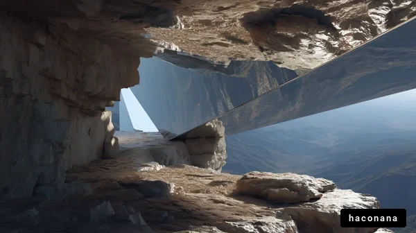 洞窟の中の幻想的な風景