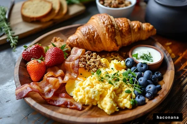 美味しい朝食の盛り合わせ