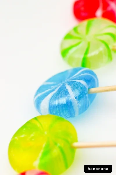 カラフルなキャンディの並び