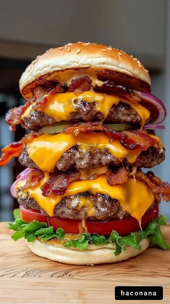 豪華なハンバーガーの写真