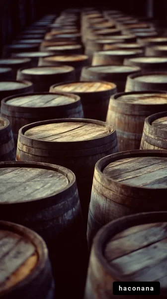 木製樽が並ぶ風景