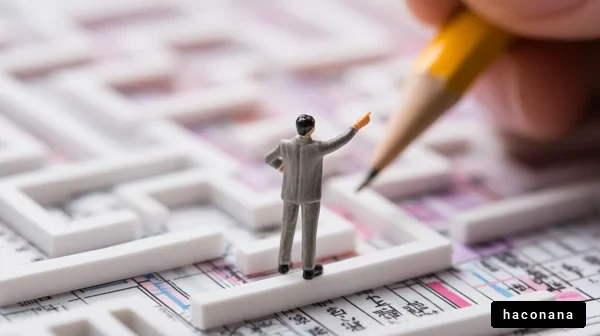 迷路を進むビジネスマン