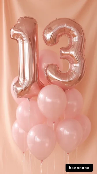 バルーンと数字13のお祝い