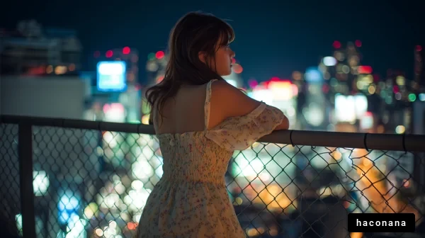 夜景を楽しむ女性
