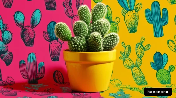 カラフルなサボテンの画像