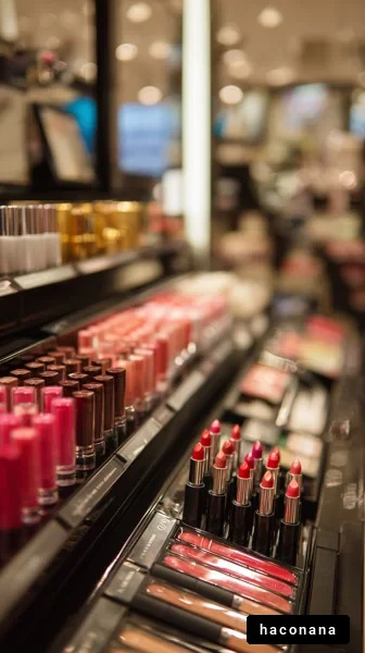 化粧品店のリップコスメ