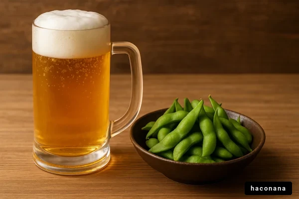 ビールと枝豆の組み合わせ