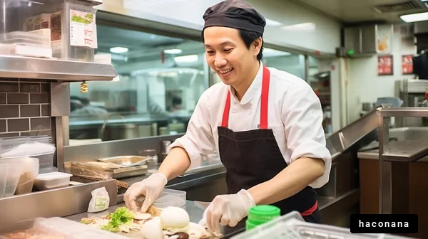 調理を楽しむシェフの笑顔