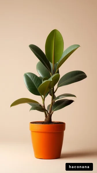 観葉植物とオレンジの鉢