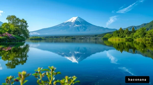 美しい富士山と湖の風景