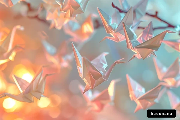 美しい折り鶴のアート
