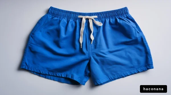 鮮やかな青のショートパンツ