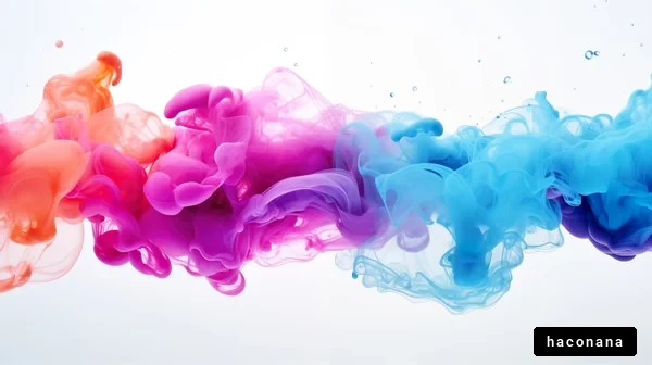 色彩の流れる抽象アート