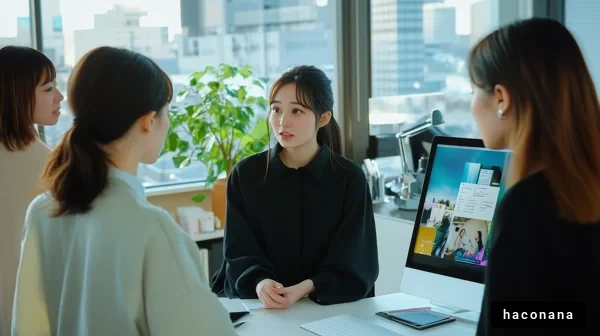 オフィスでの会話風景